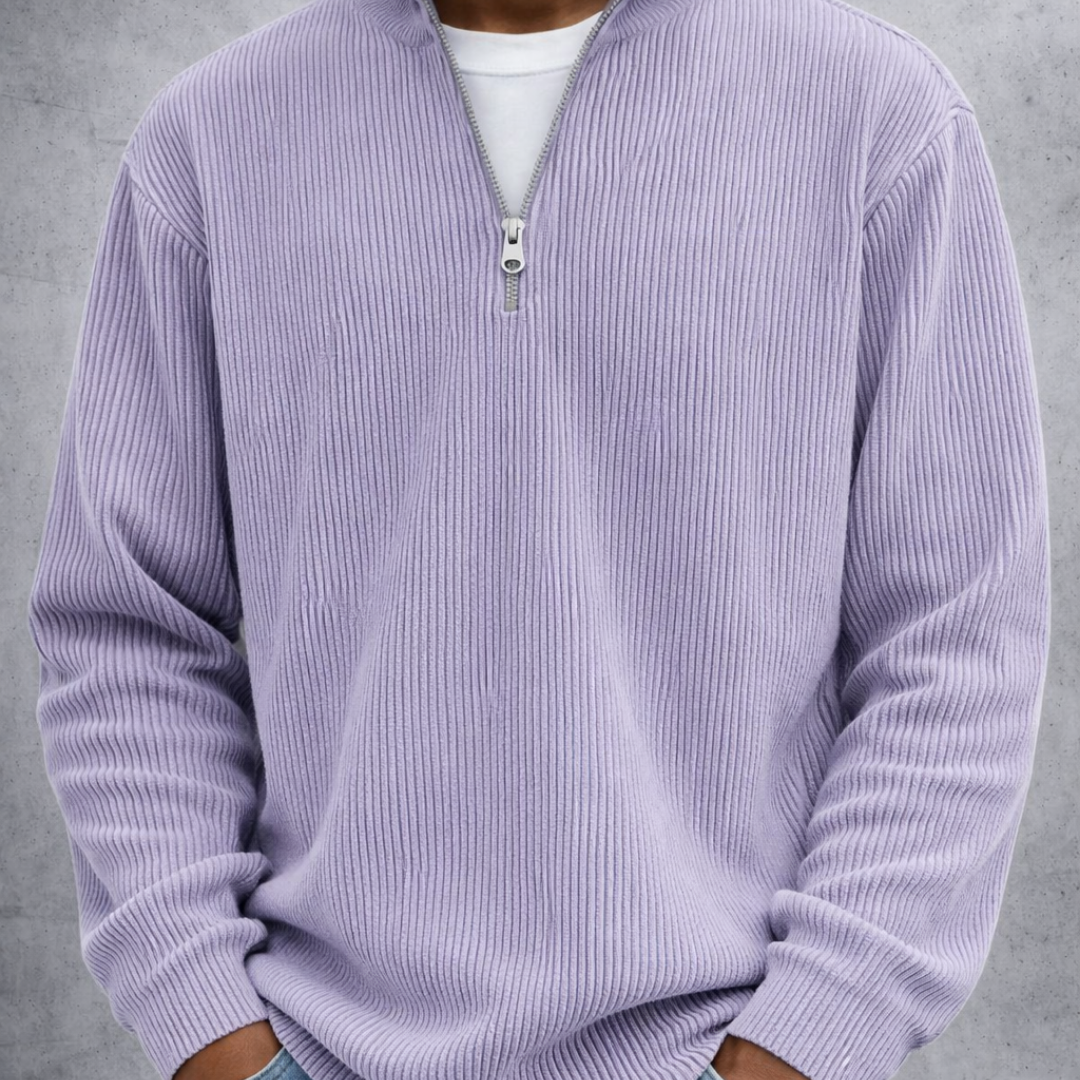 LEON | Eleganter Herrenpullover mit Halbreißverschluss