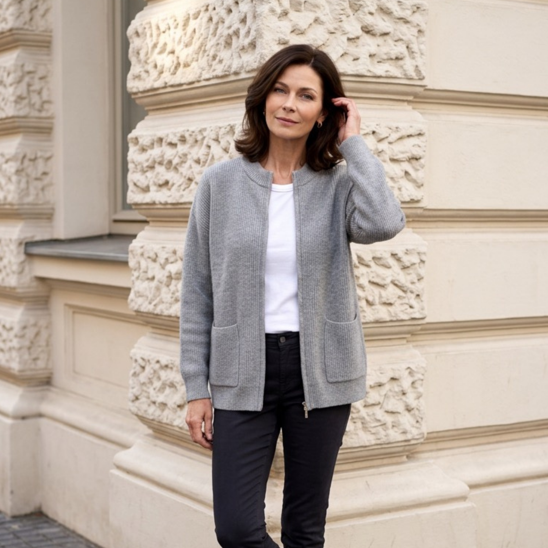 Rina | Gemütliche Strickjacke mit Reißverschluss für Damen