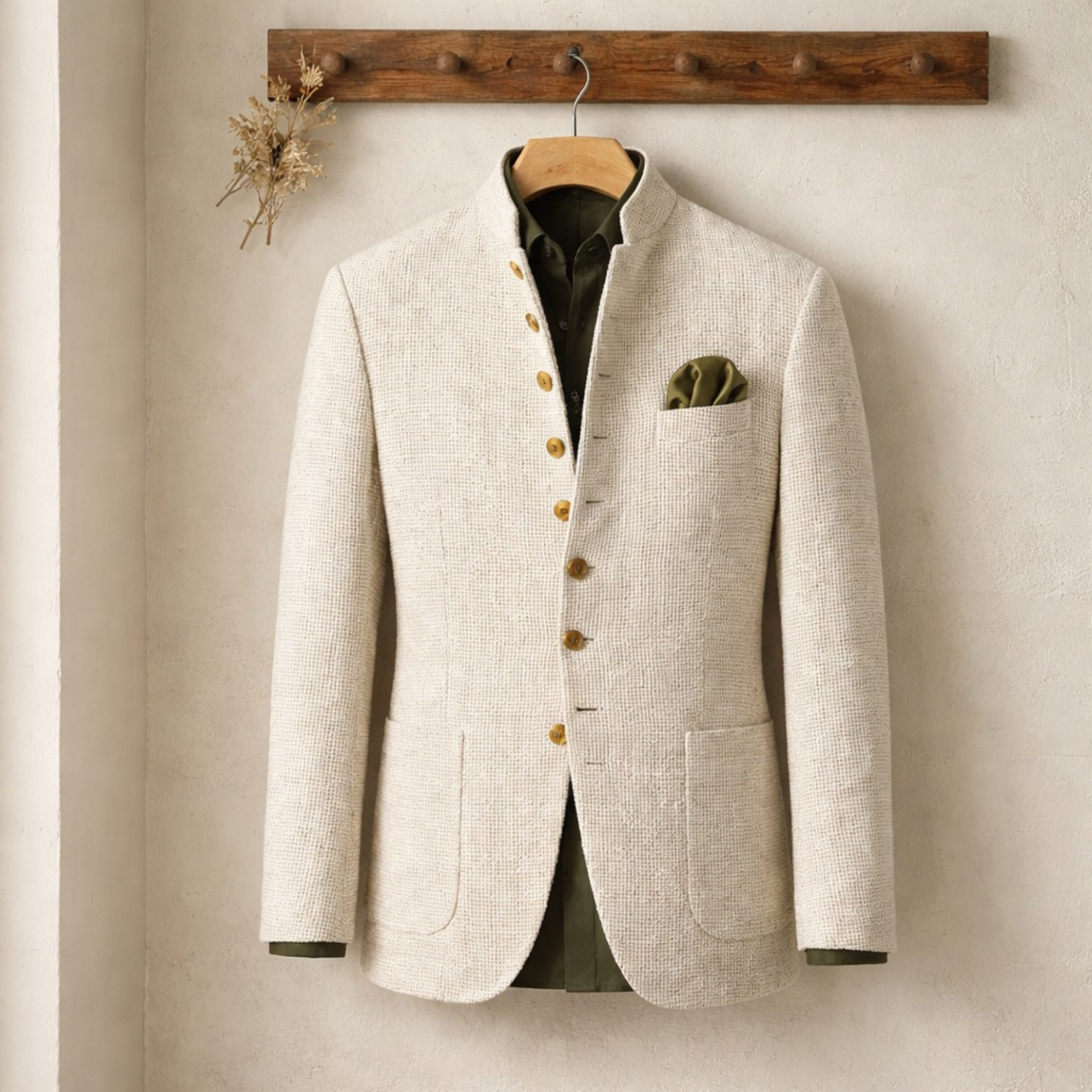 Alessandro | Strukturierter Strick-Blazer mit Stehkragen