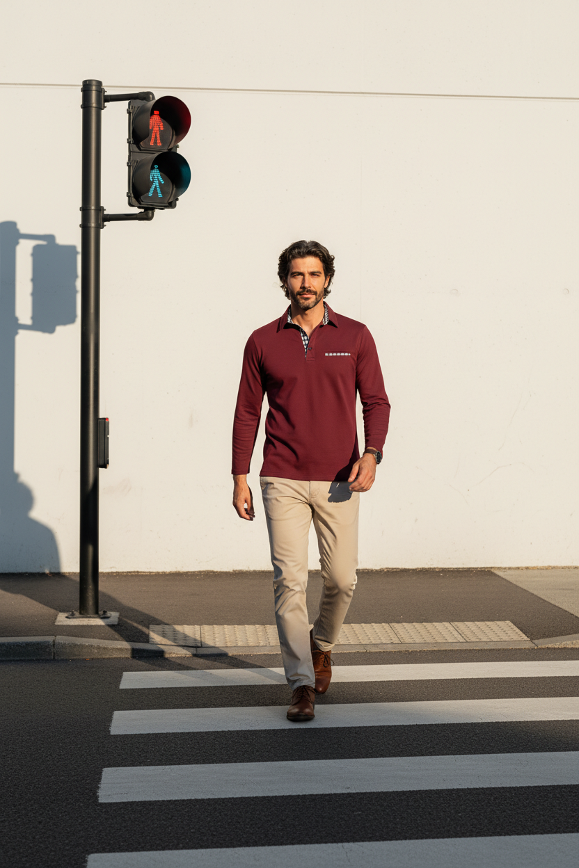 Alvero | Charakterstarkes Langarm-Poloshirt