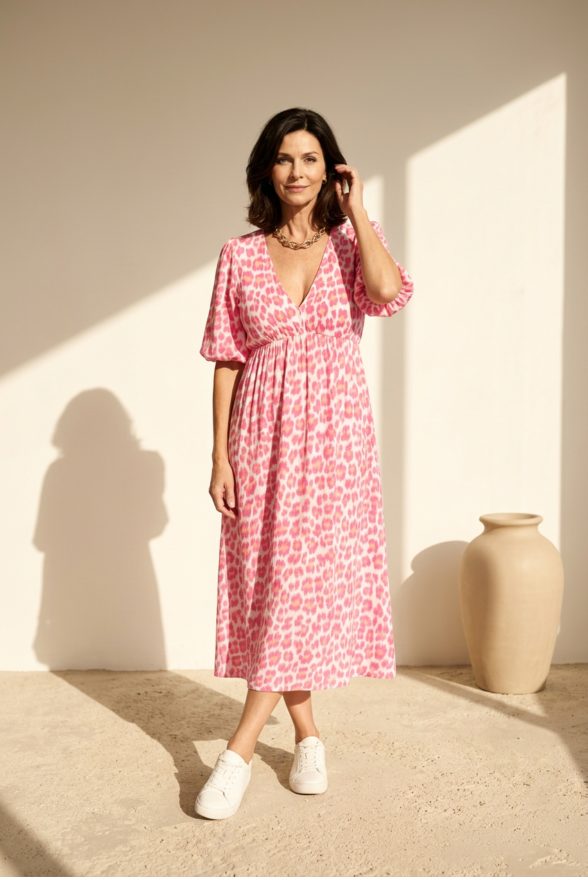 Vera | Elegantes V-Ausschnitt Kleid für Damen