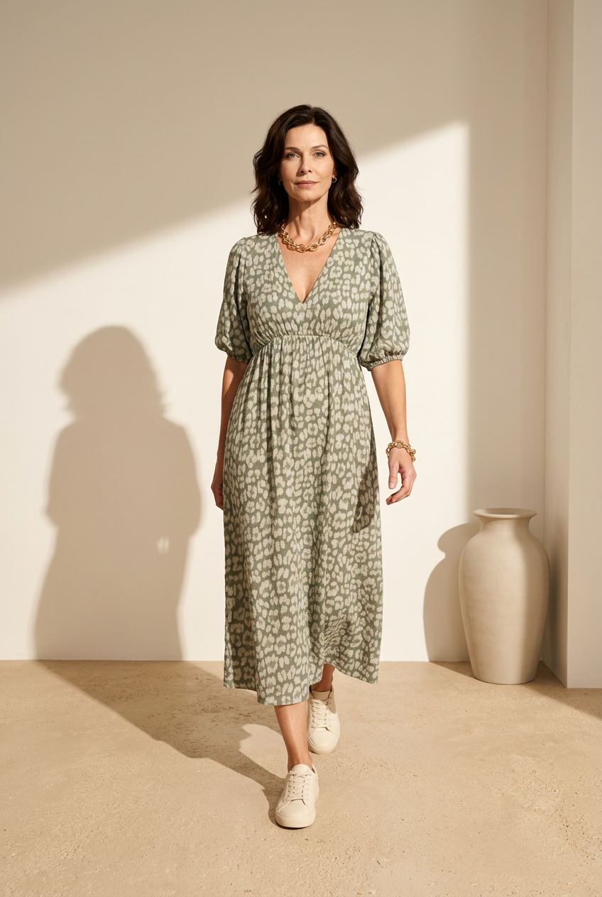 Vera | Elegantes V-Ausschnitt Kleid für Damen