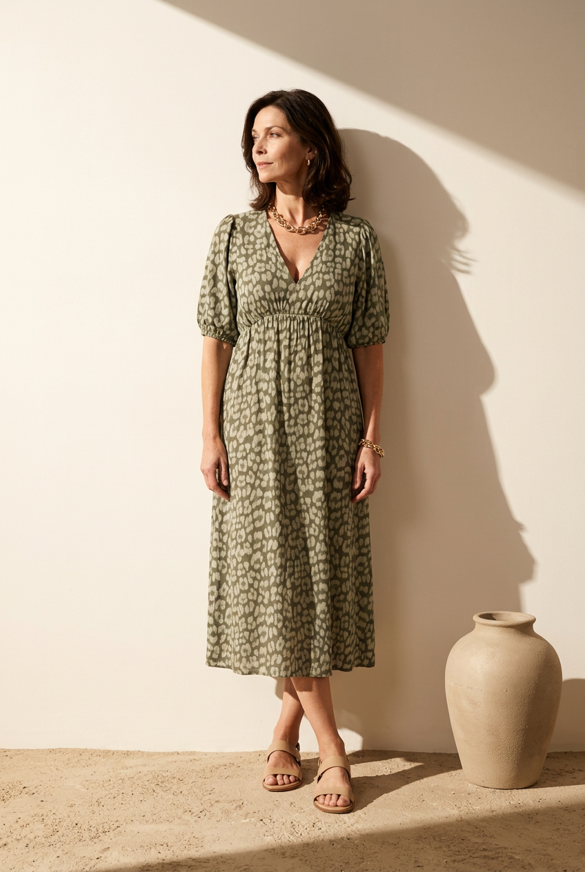 Vera | Elegantes V-Ausschnitt Kleid für Damen