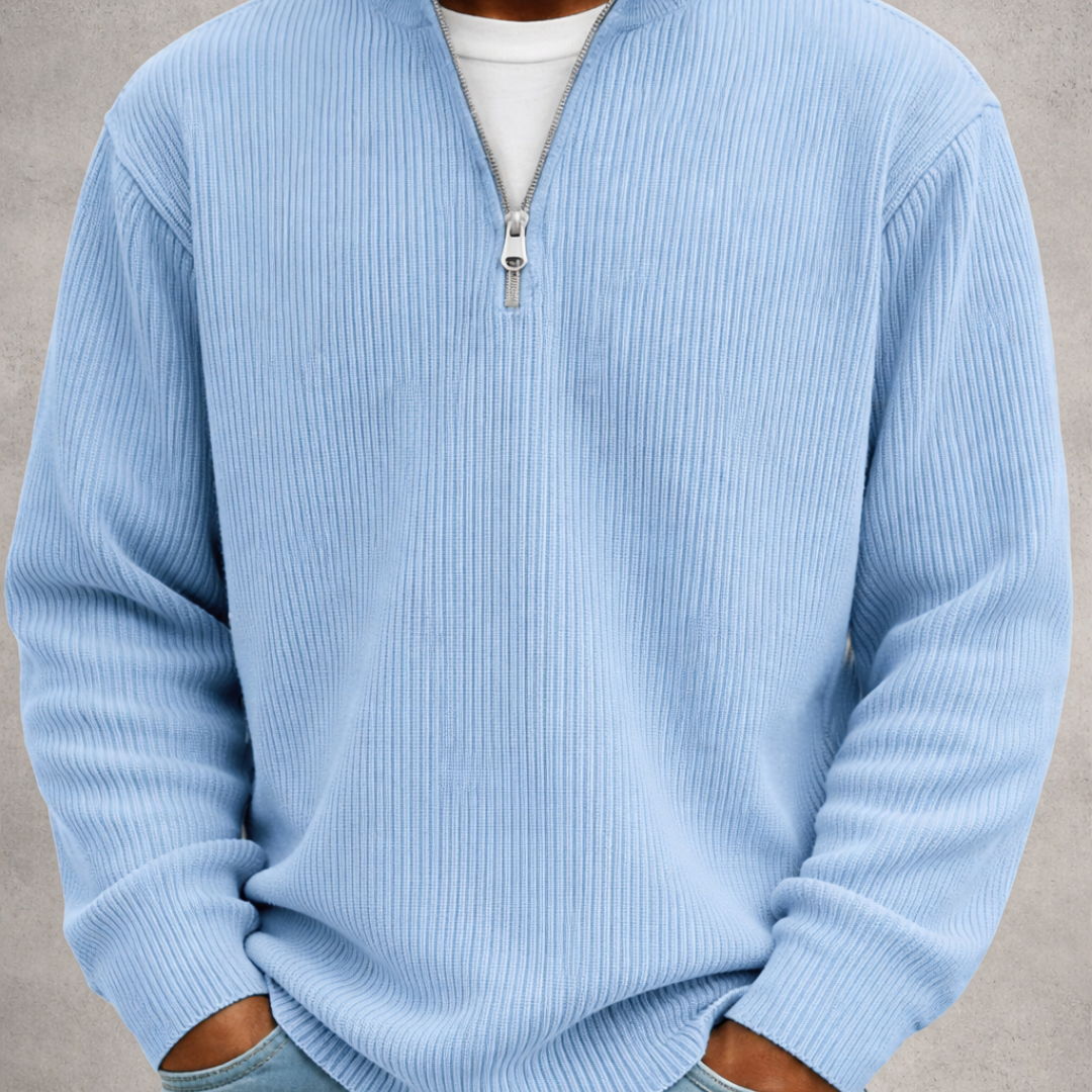 LEON | Eleganter Herrenpullover mit Halbreißverschluss