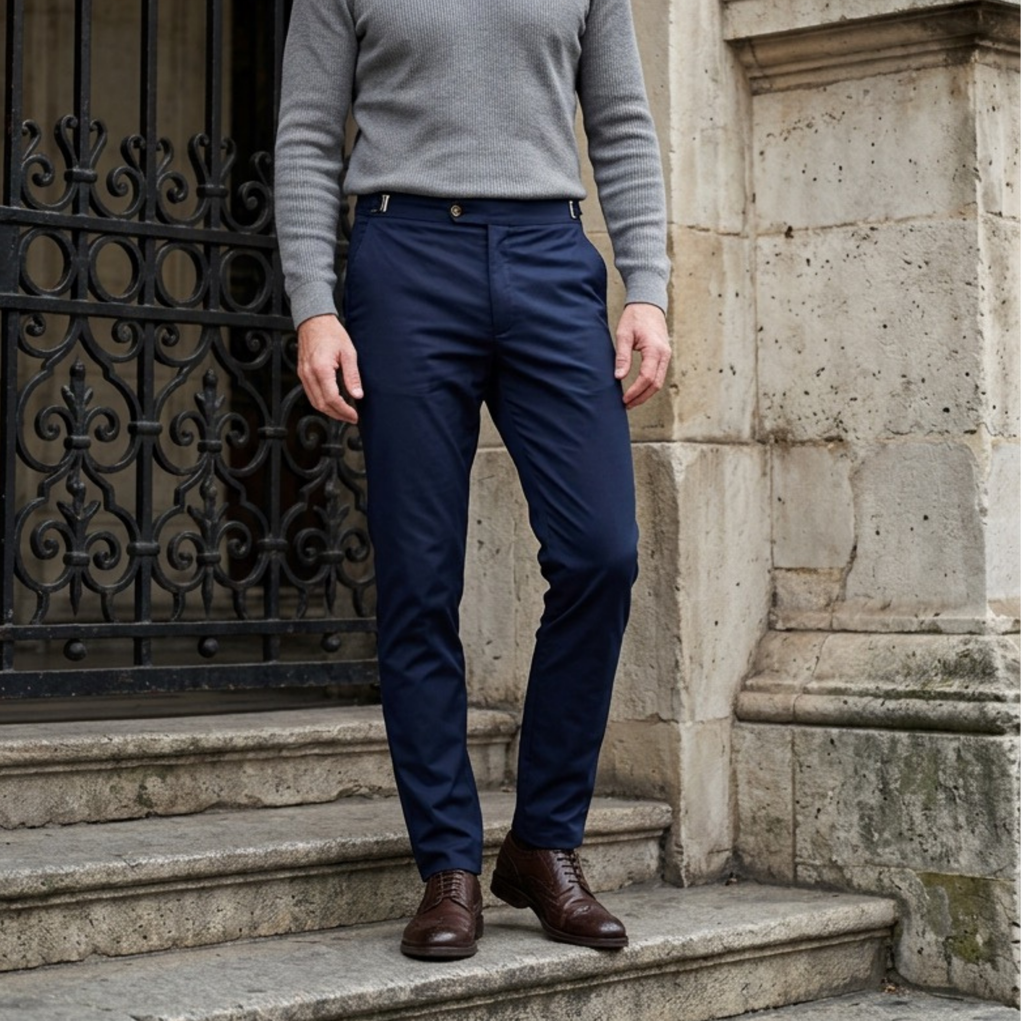 Alessio | Slim-Fit Stretchhose mit integrierter Bundverstellung