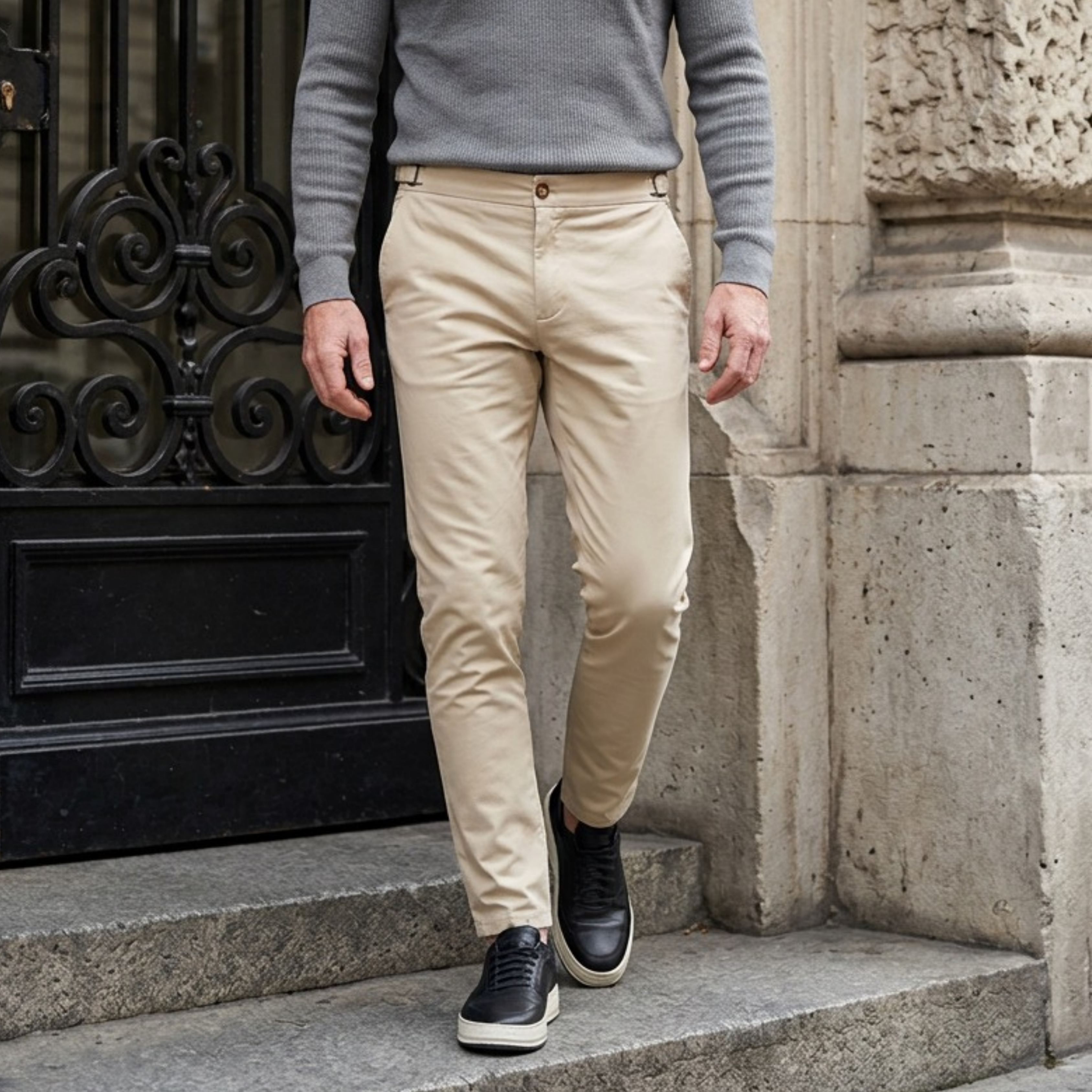 Alessio | Slim-Fit Stretchhose mit integrierter Bundverstellung