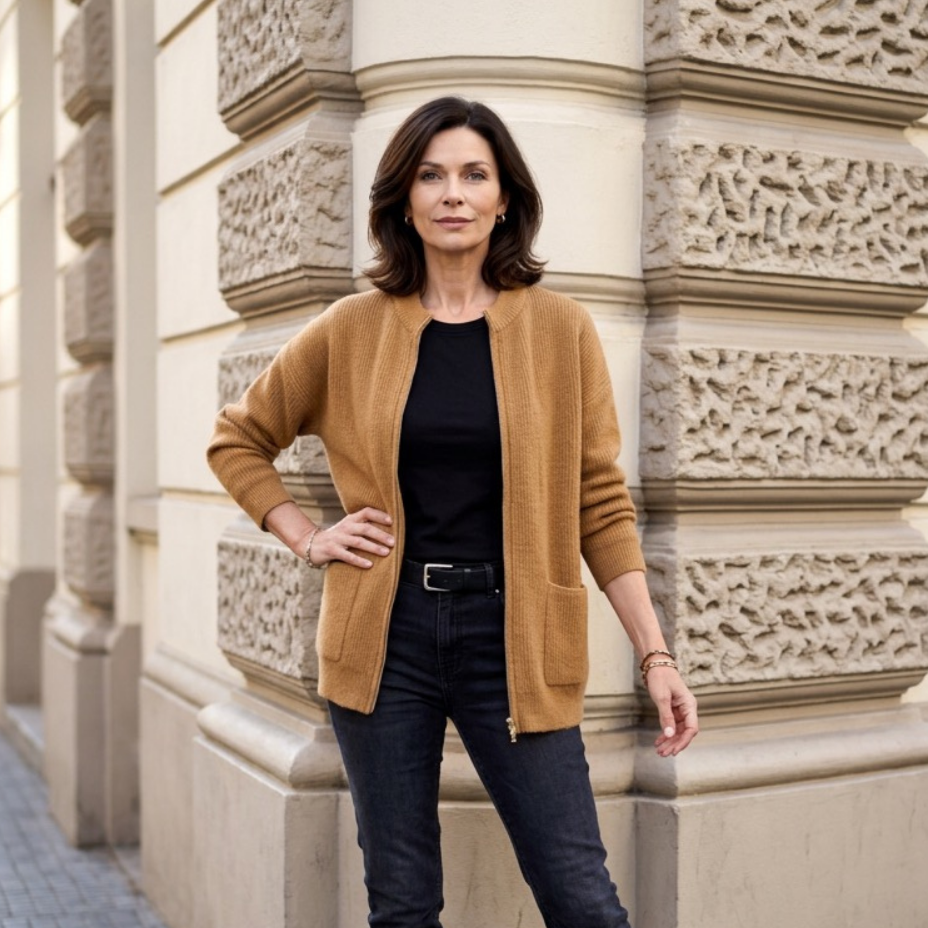 Rina | Gemütliche Strickjacke mit Reißverschluss für Damen