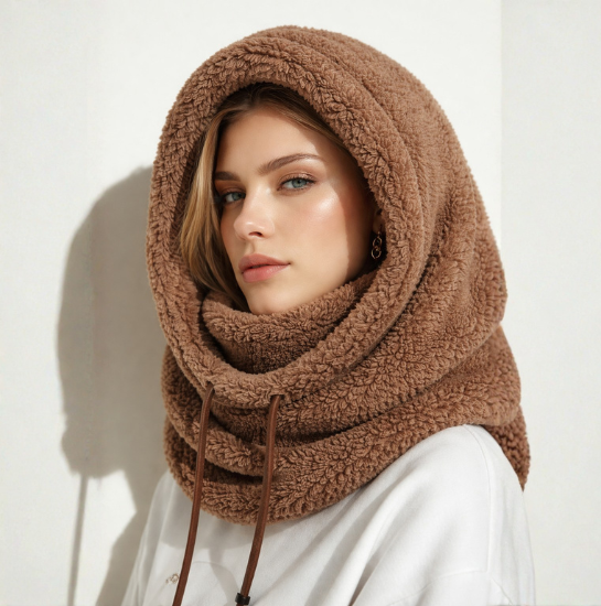 Sophie | Premium Teddy-Fleece Kapuzenschal