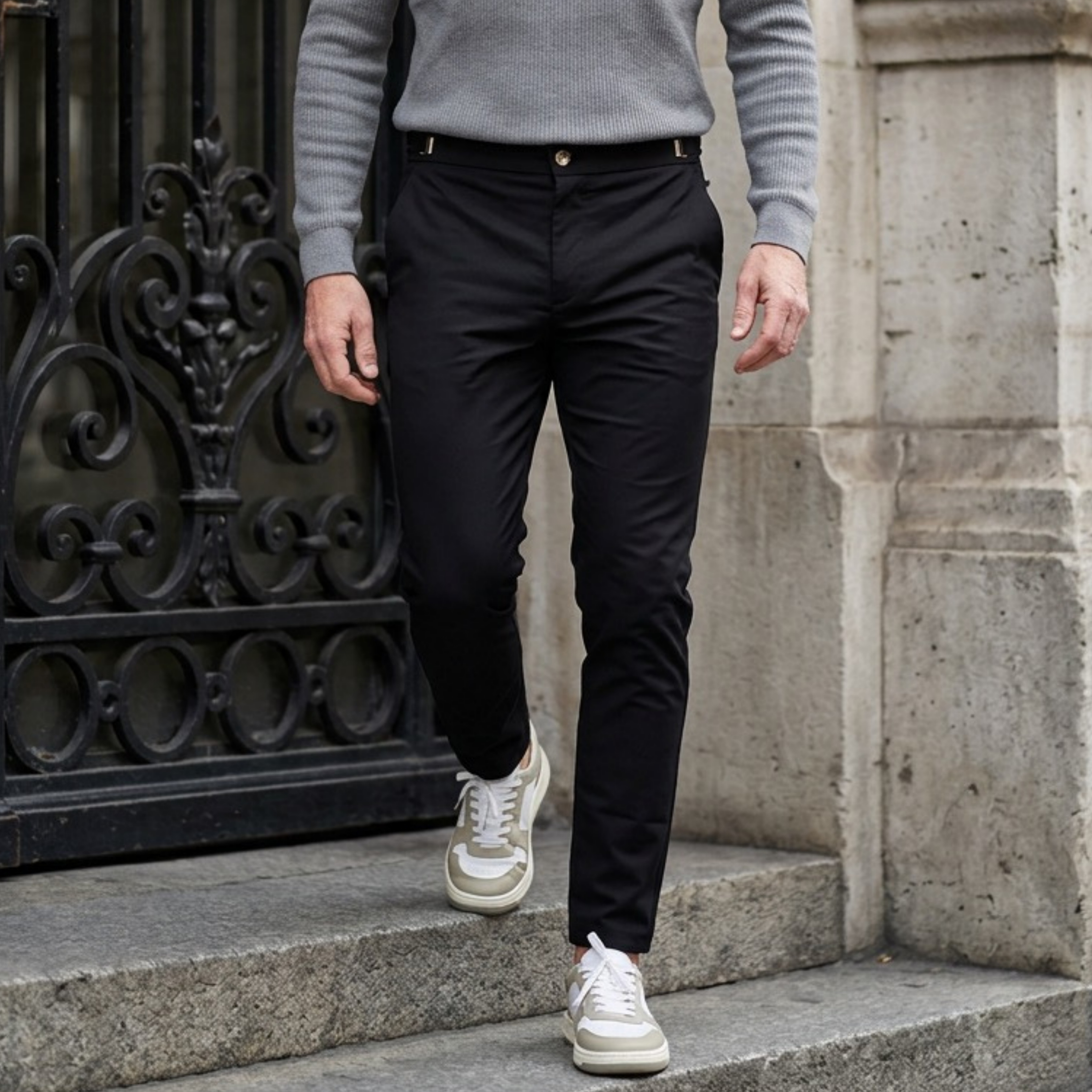 Alessio | Slim-Fit Stretchhose mit integrierter Bundverstellung