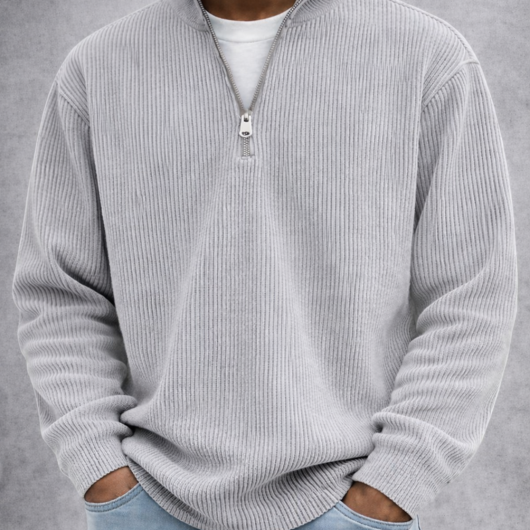 LEON | Eleganter Herrenpullover mit Halbreißverschluss