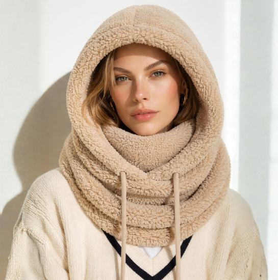 Sophie | Premium Teddy-Fleece Kapuzenschal