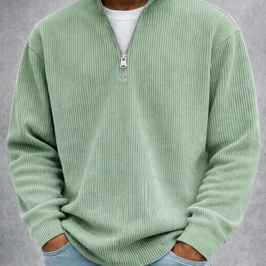 LEON | Eleganter Herrenpullover mit Halbreißverschluss