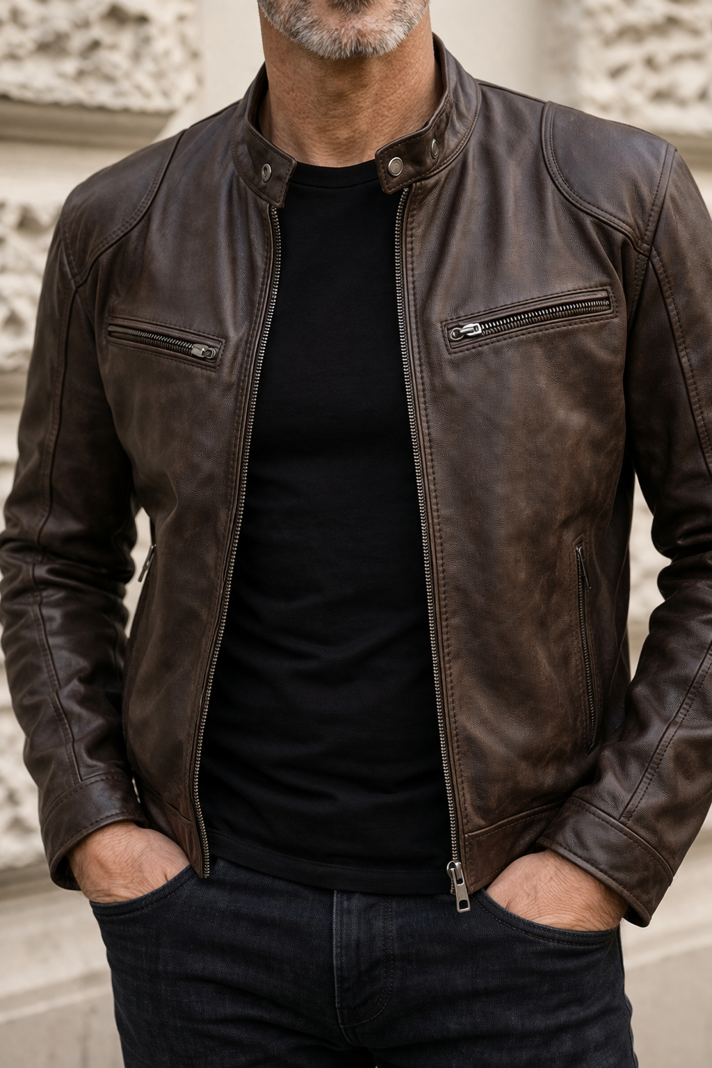 Elric Lederjacke | Strukturierte Kraft