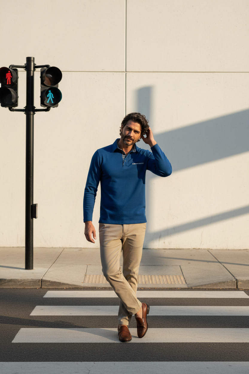 Alvero | Charakterstarkes Langarm-Poloshirt