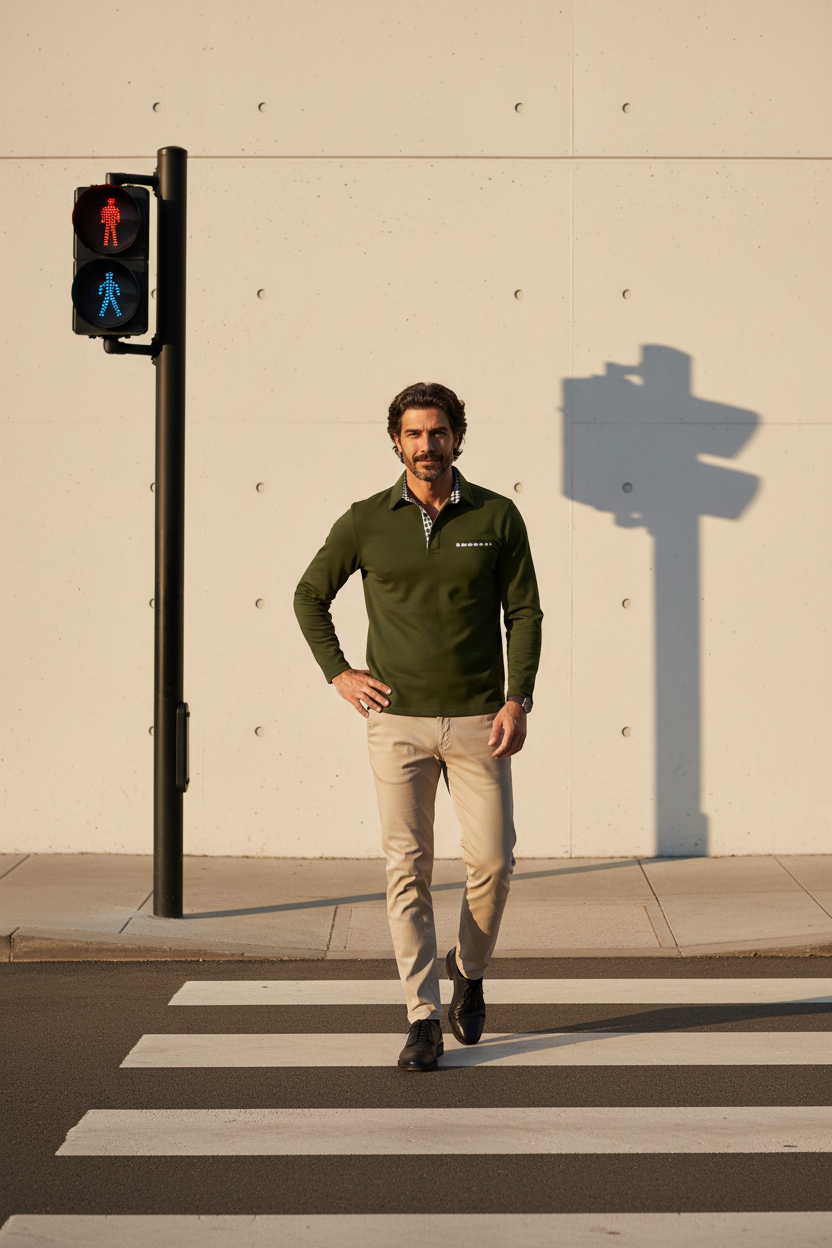 Alvero | Charakterstarkes Langarm-Poloshirt