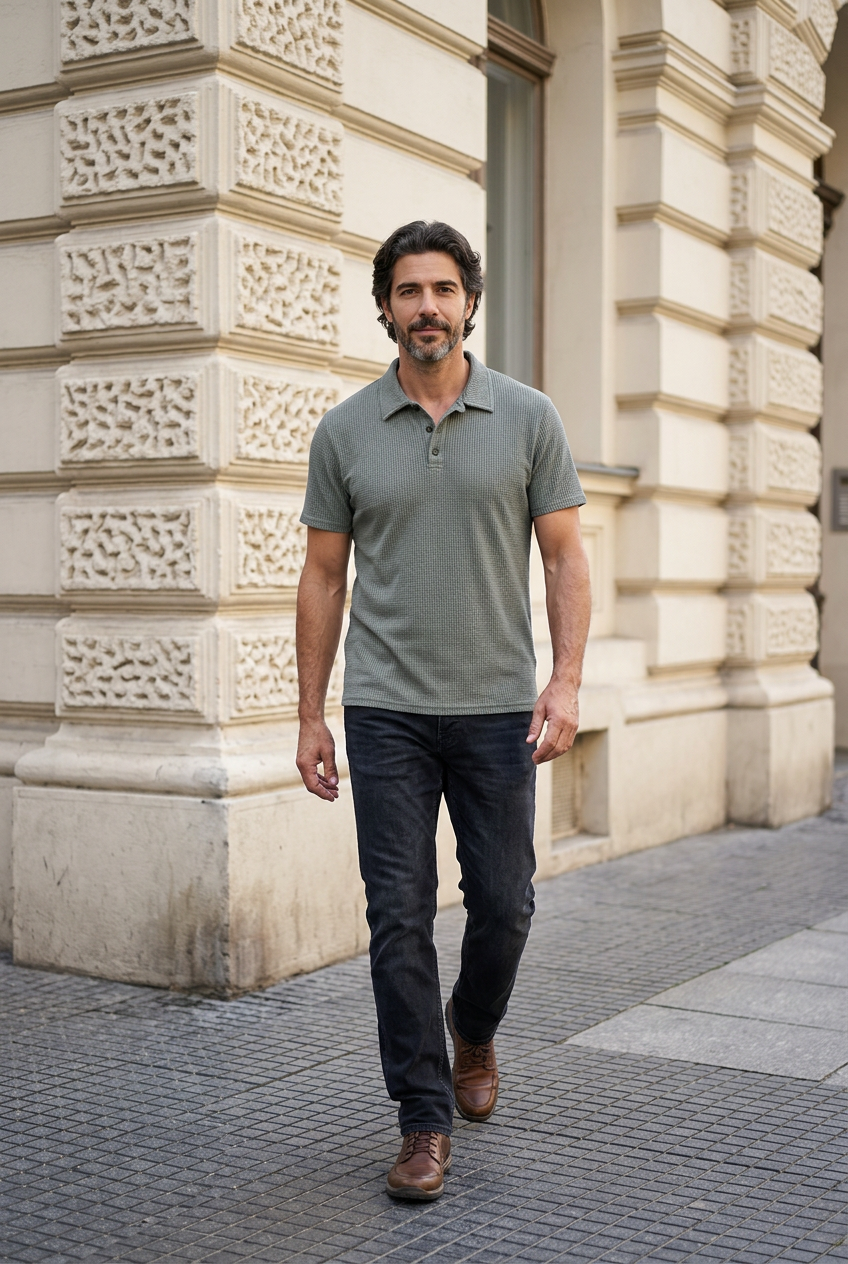 Matteo | Struktur-Polo mit moderner Silhouette