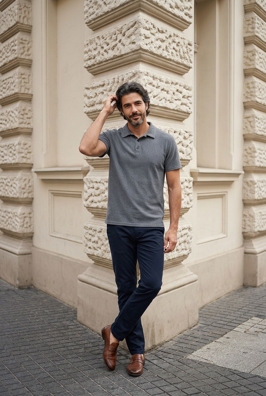 Matteo | Struktur-Polo mit moderner Silhouette