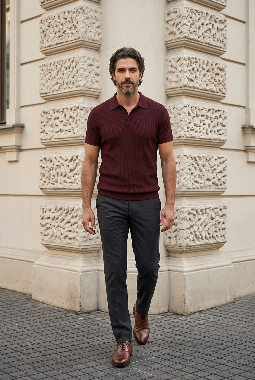 Matteo | Struktur-Polo mit moderner Silhouette