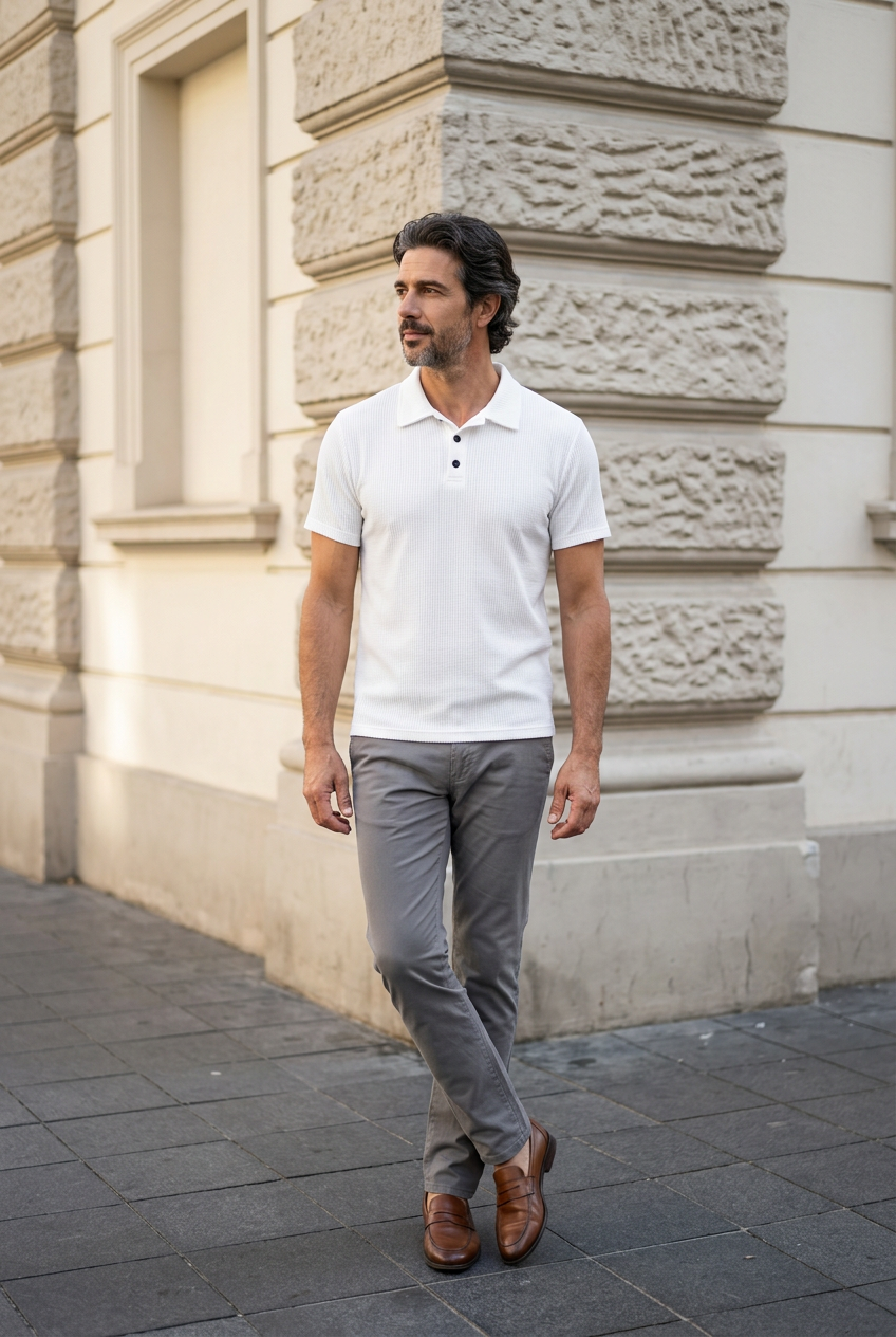 Matteo | Struktur-Polo mit moderner Silhouette