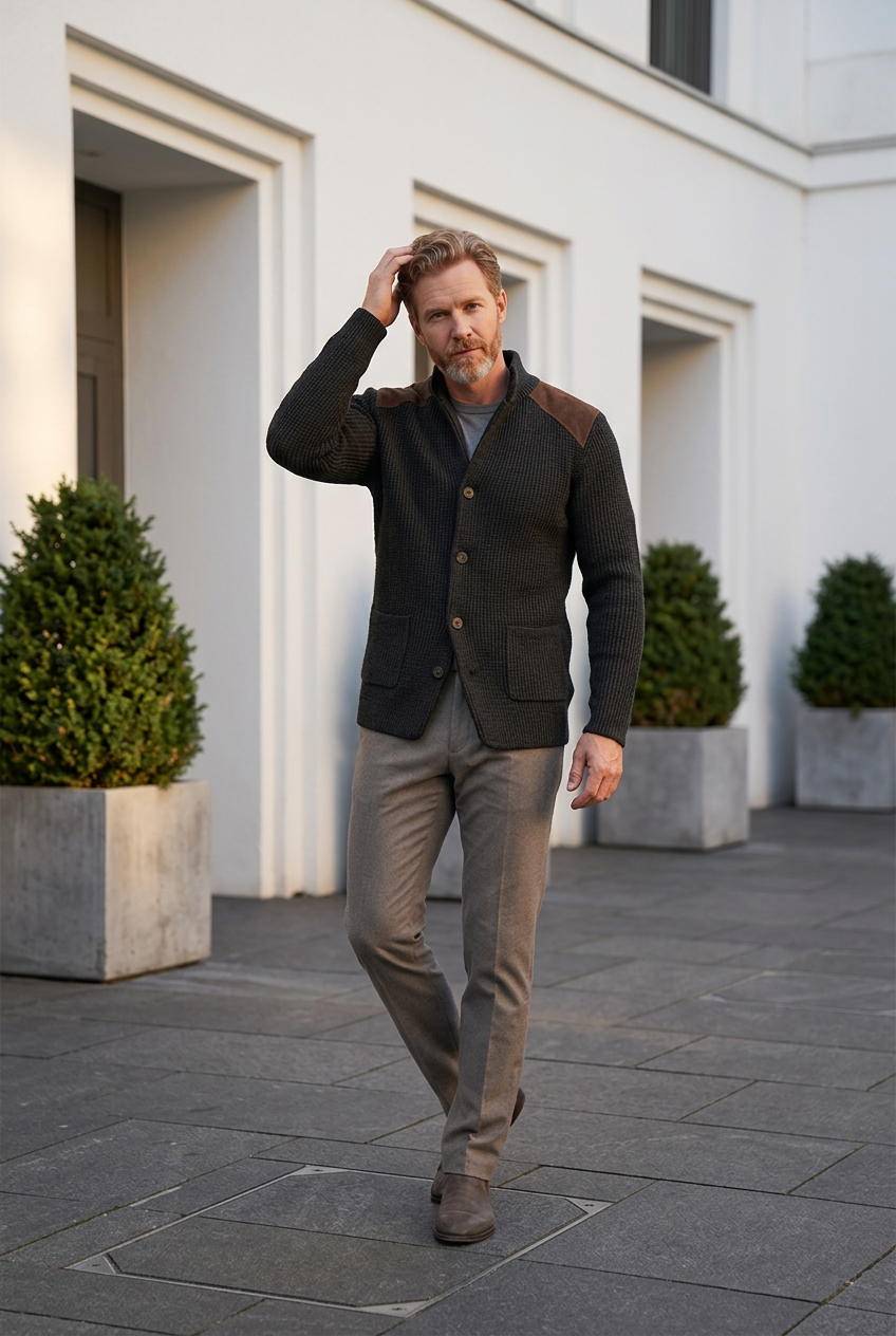 Lorenzo | Strukturierter Strick-Blazer für Männer