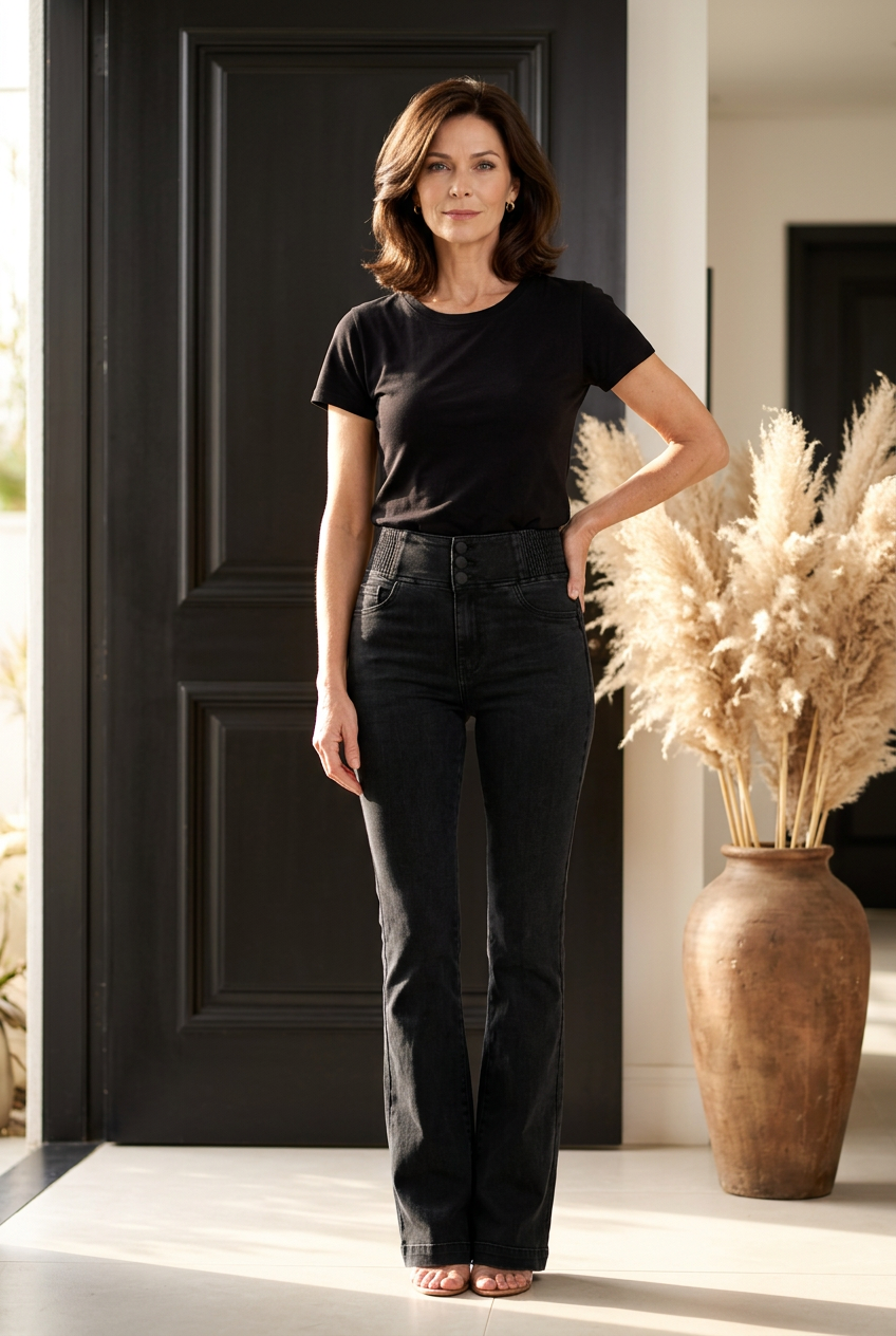 Sienna | Damen High-Waist Stretch Schlagjeans