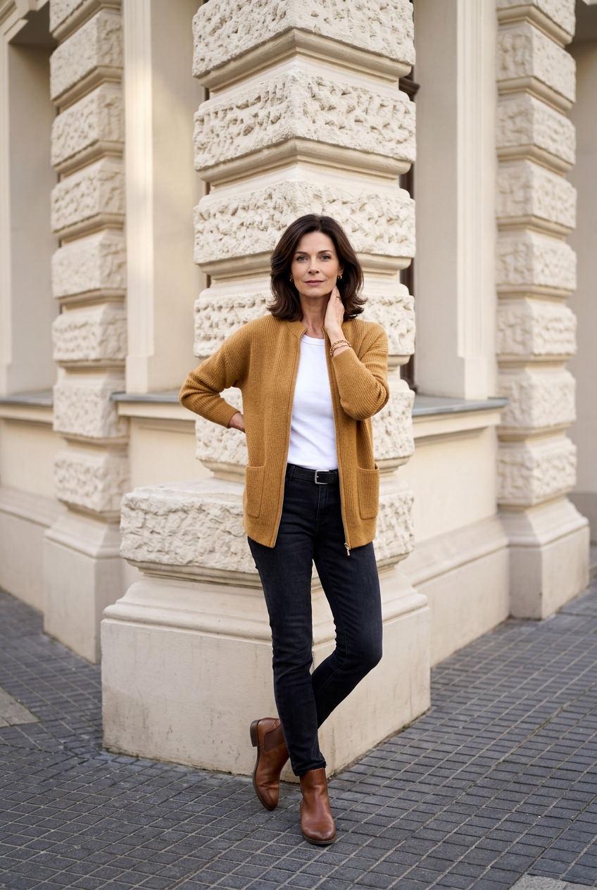Rina | Gemütliche Strickjacke mit Reißverschluss für Damen