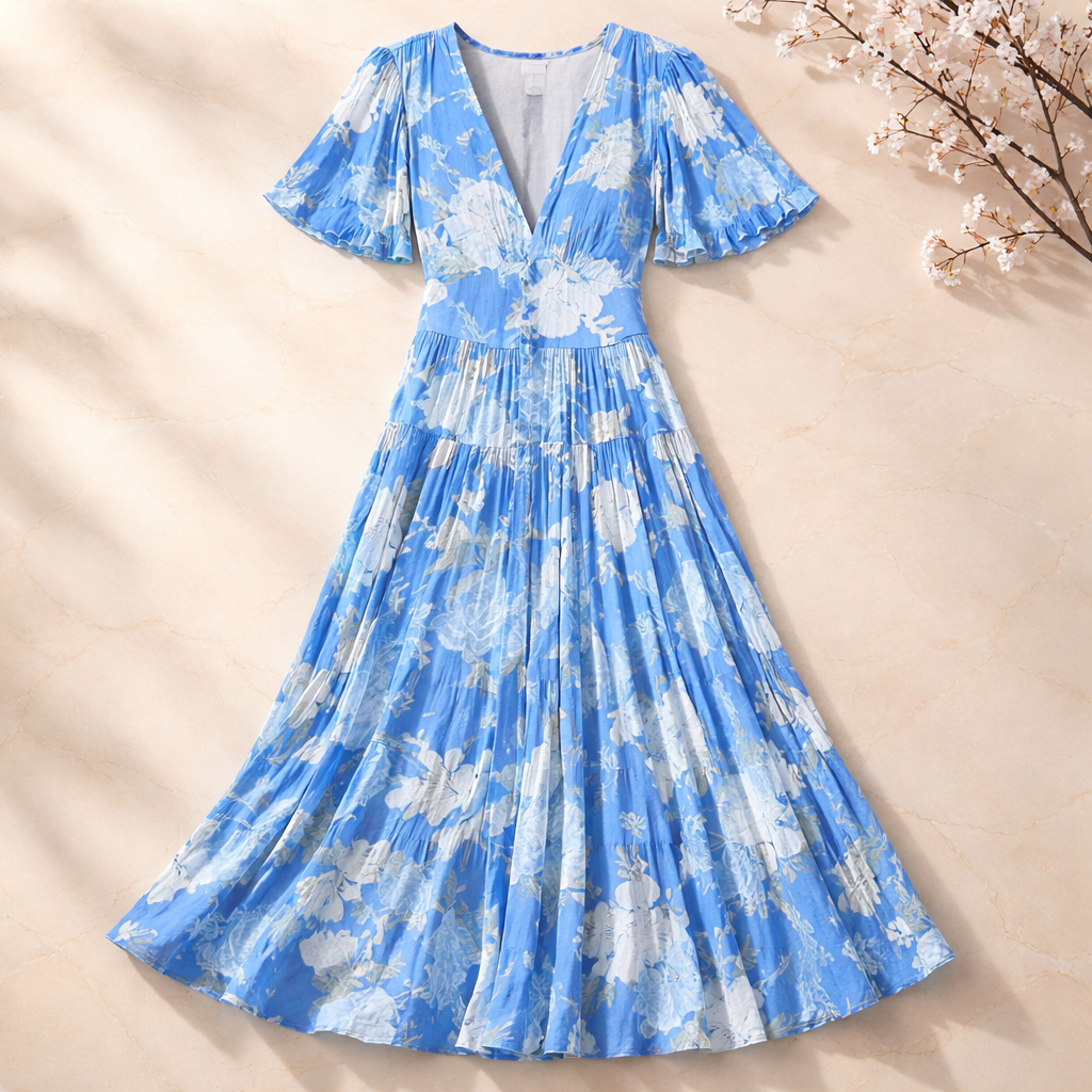 Avelia | florales Maxikleid