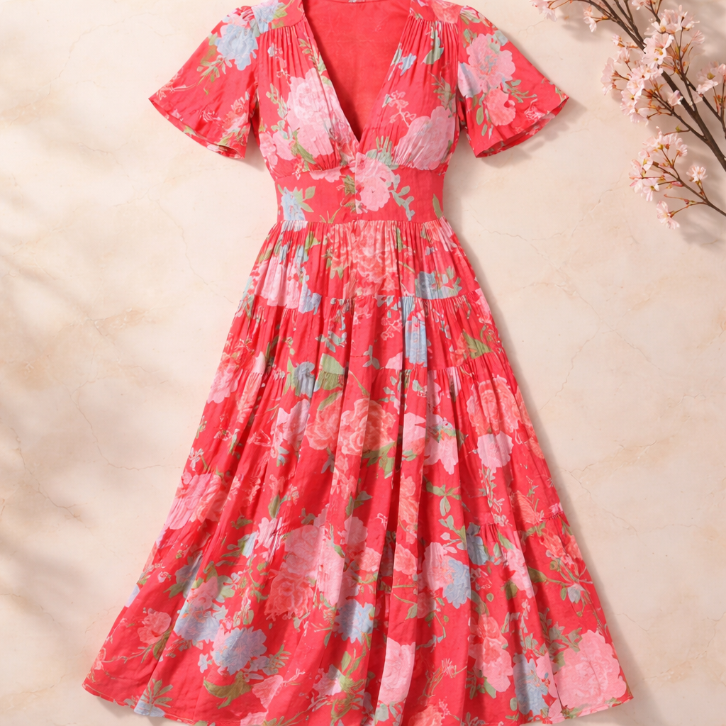 Avelia | florales Maxikleid